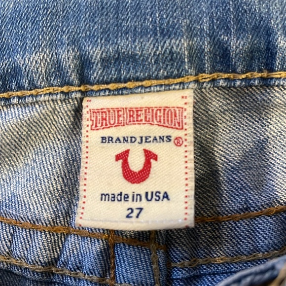 True Religion Sammy Big T Jeans Women’s 27 LIGHT Wash Contrast Stitching Y2K - Picture 6 of 16